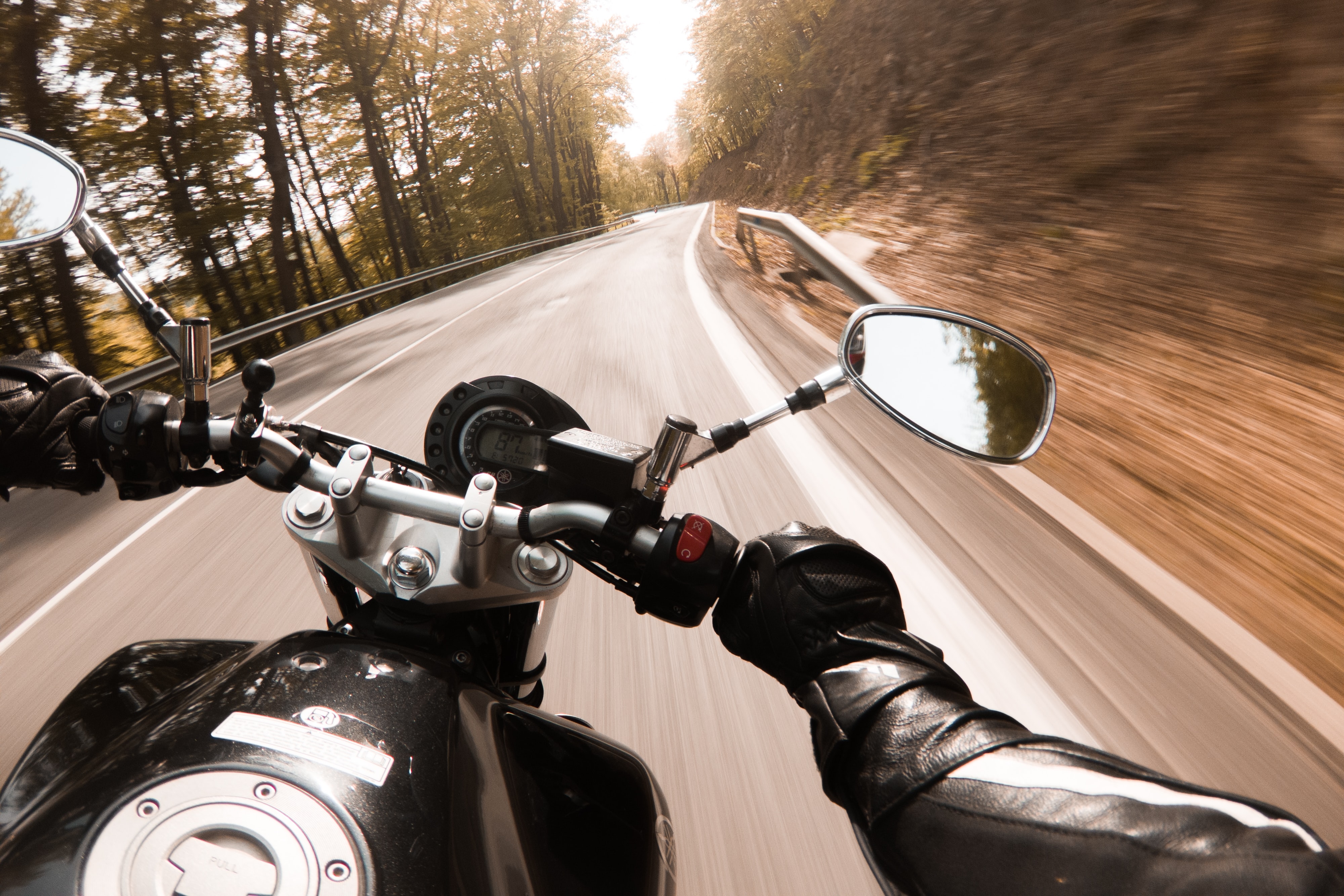 point of view of a person riding a motorcycle