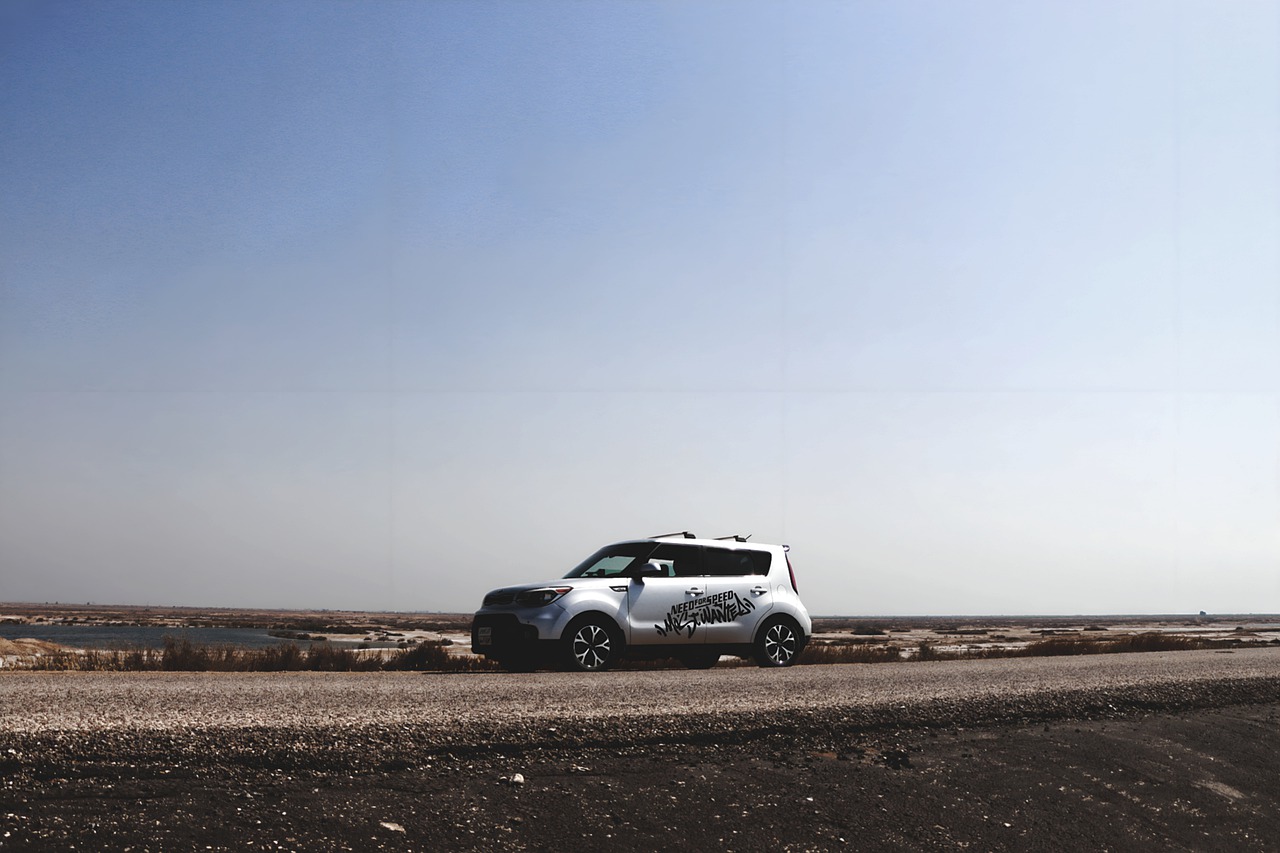 Kia Soul on a beach