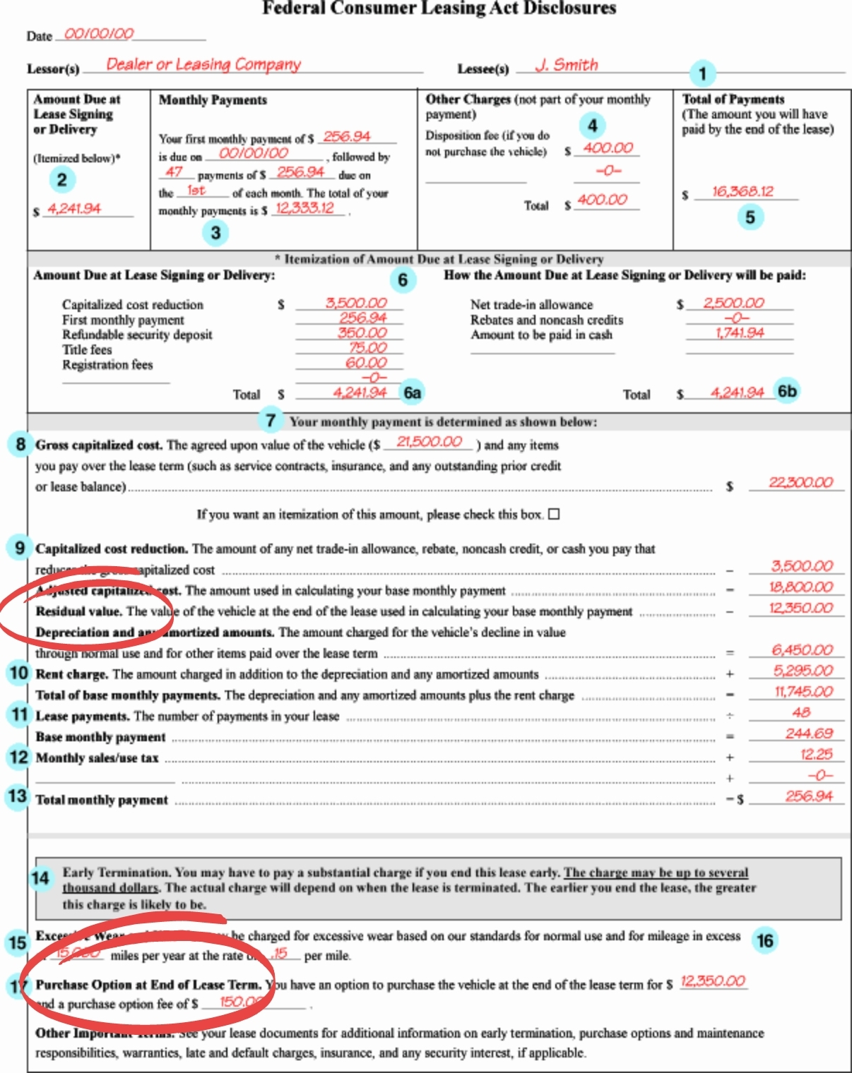 Photo of lease agreement