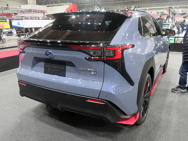 Subaru Solterra in a showroom