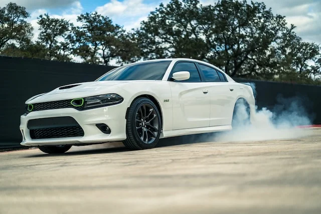 white dodge charger