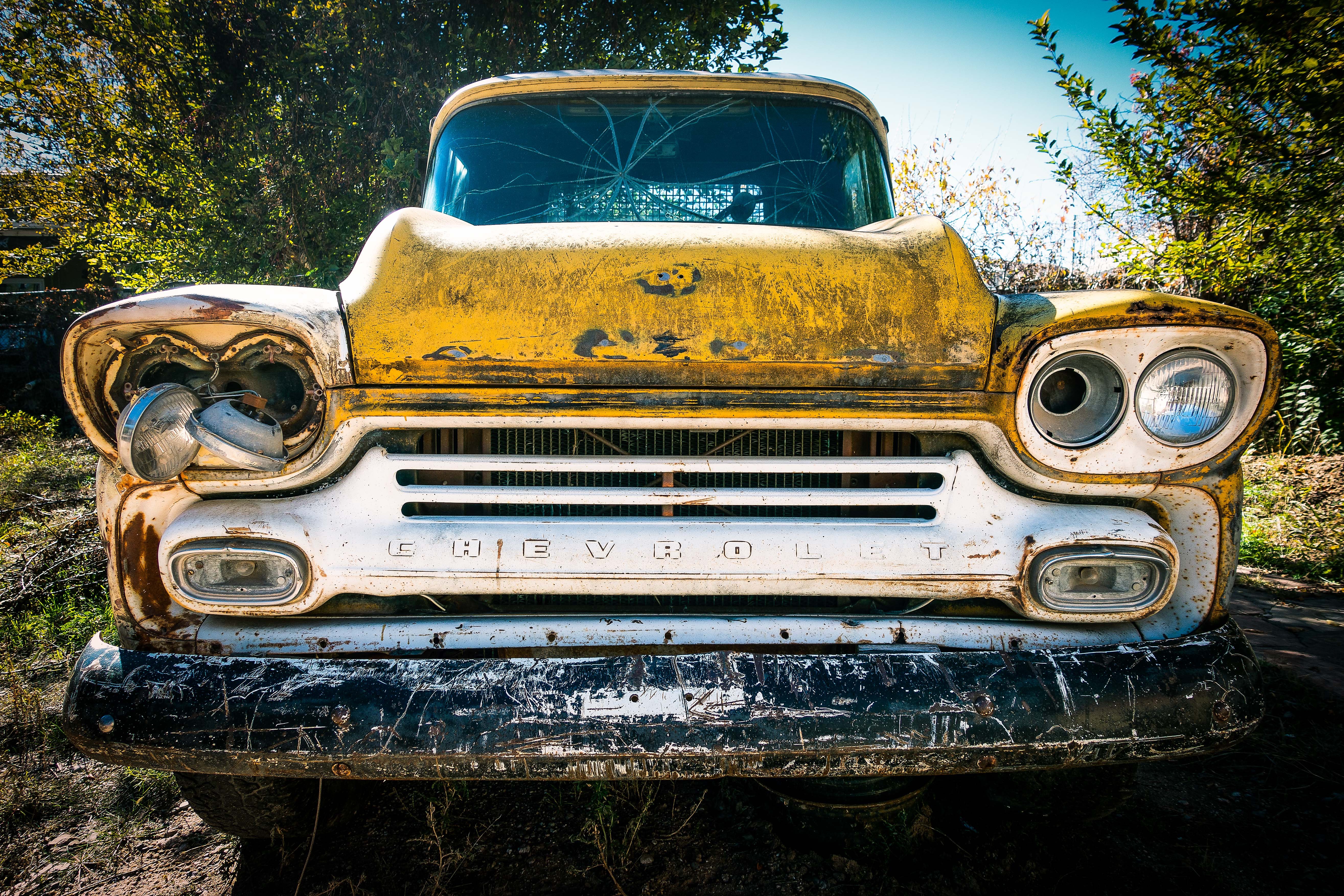 dirty antique car