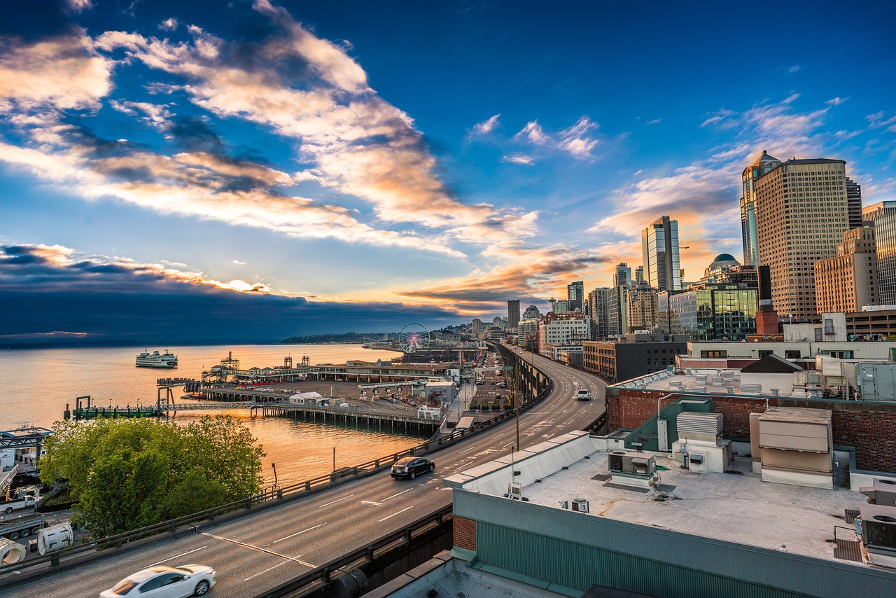 Sunset in Seattle, Washington